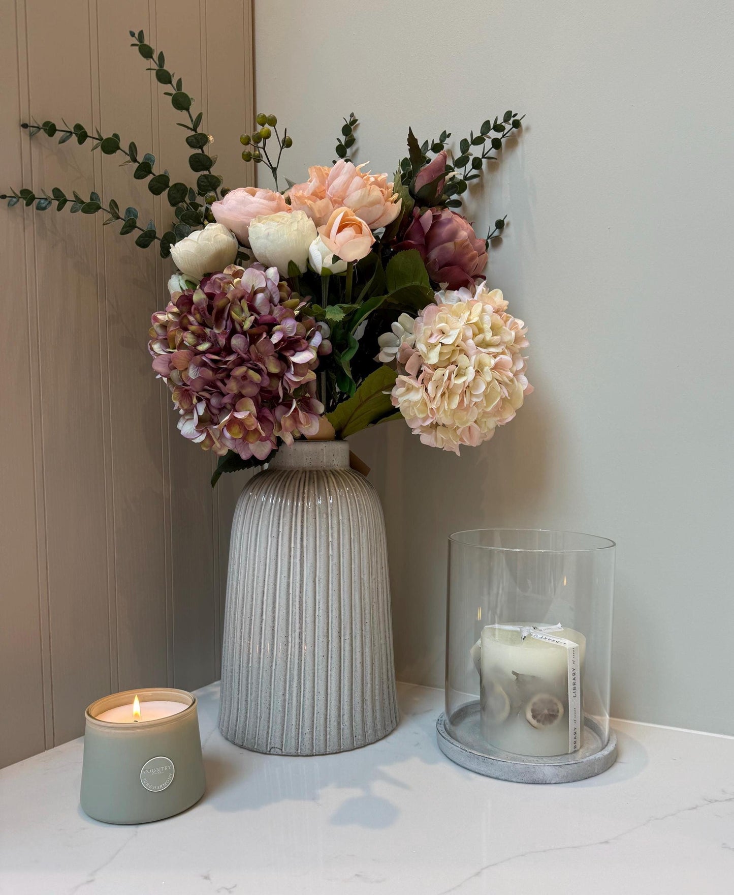Sleek Ribbed Ceramic Vase