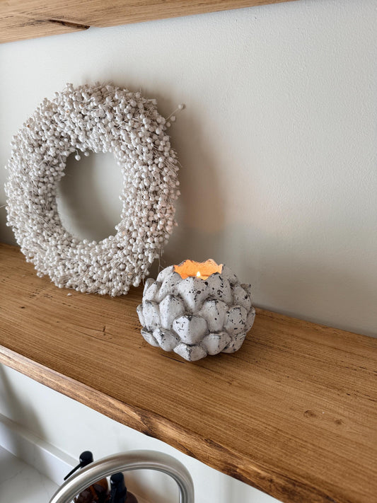 Rustic Acorn Tealight Candle Holder