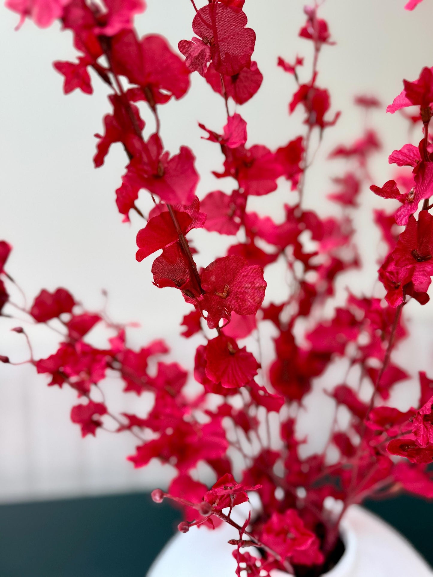 Tall Red Faux Orchid Stems – 91cm | Artificial Flower Stems