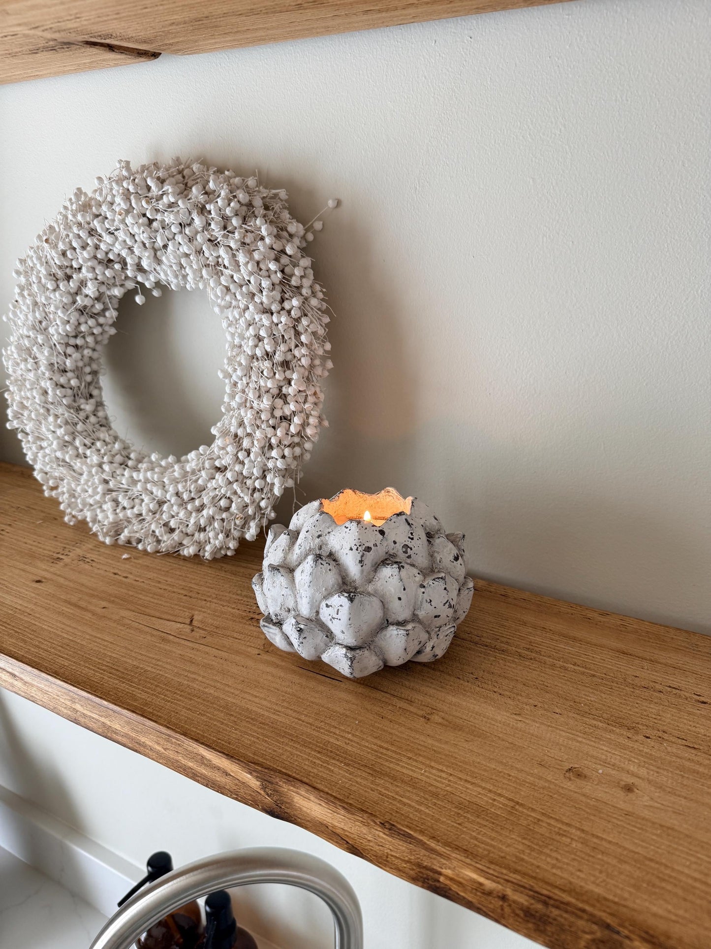 Rustic Acorn Tealight Candle Holder