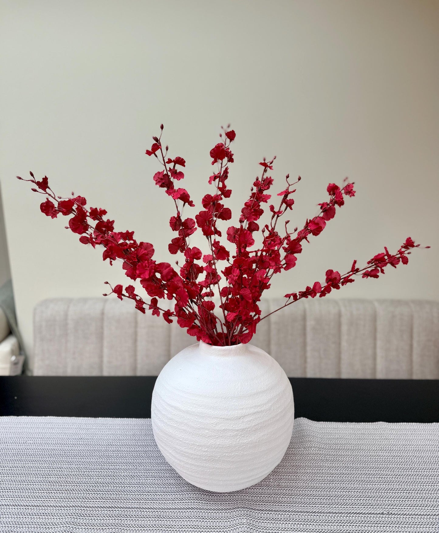 Tall Red Faux Orchid Stems – 91cm | Artificial Flower Stems