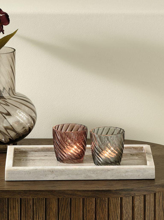 Rectangular Marble Decorative Tray | Bathroom Vanity Tray | Candle, Jewellery & Perfume Display | Luxury Stone Home Decor