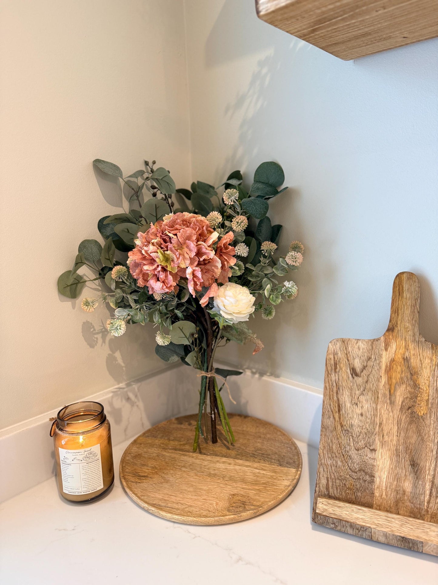 Mabel – Handmade Luxury Silk Autumn Floral Arrangement | Hydrangea, Ranunculus and Eucalyptus