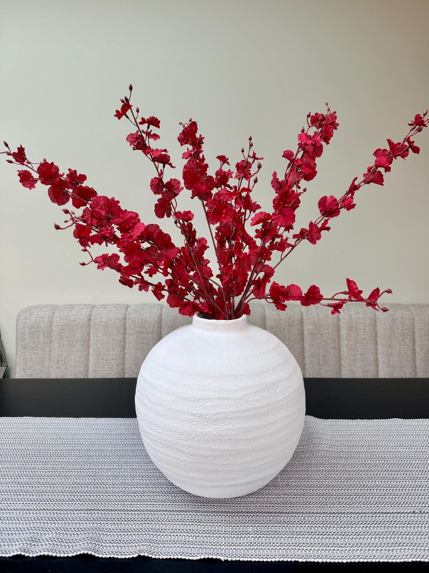 Tall Red Faux Orchid Stems – 91cm | Artificial Flower Stems