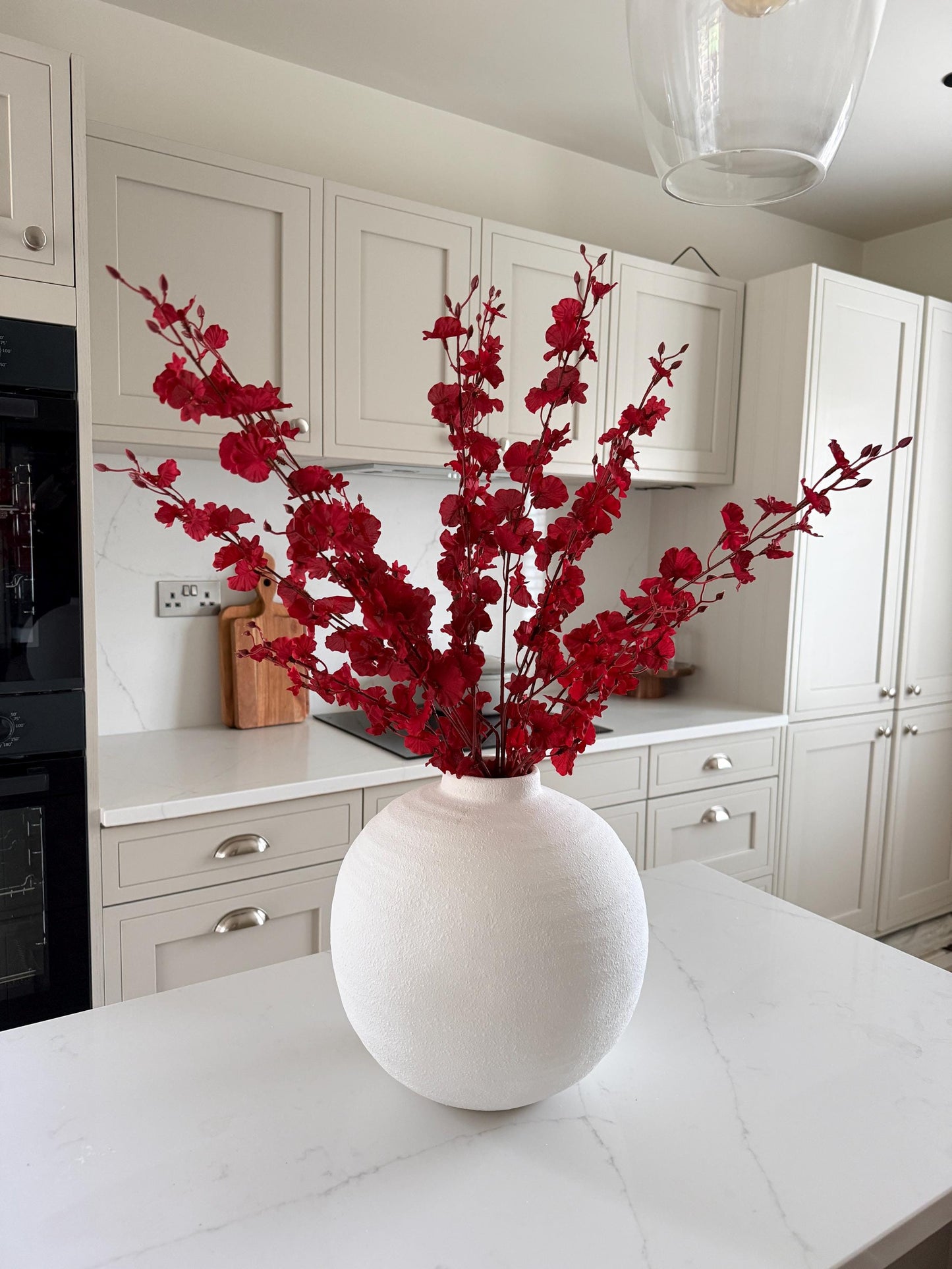 Tall Red Faux Orchid Stems – 91cm | Artificial Flower Stems