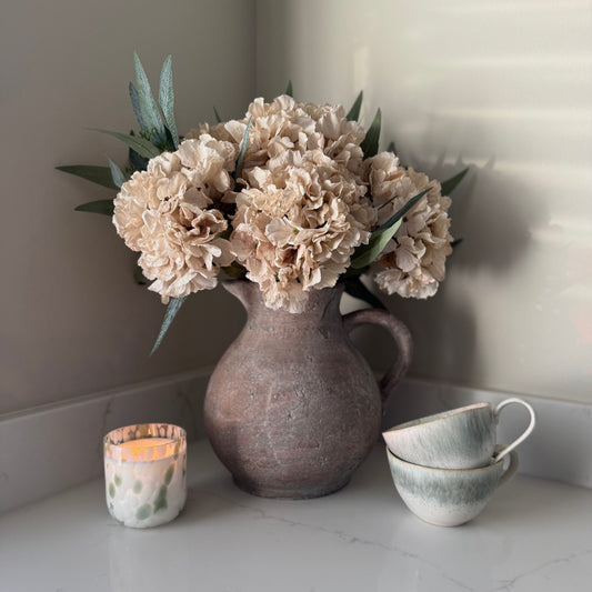 Nude Hydrangea & Eucalyptus Arrangement