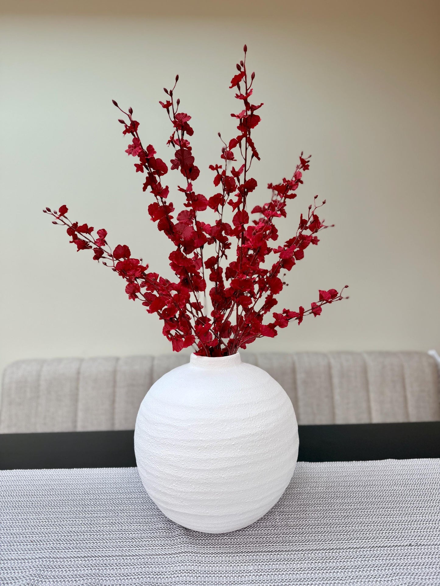 Tall Red Faux Orchid Stems – 91cm | Artificial Flower Stems
