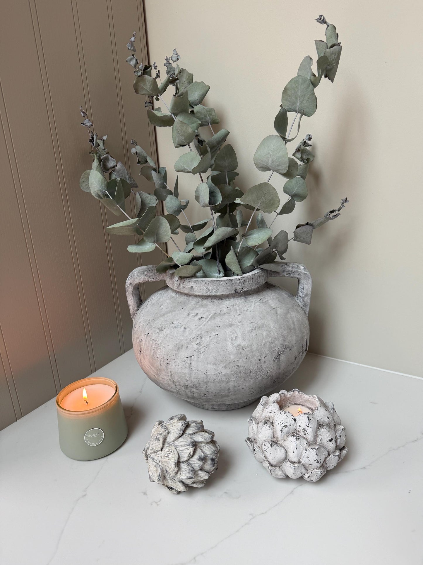 Rustic Acorn Tealight Candle Holder