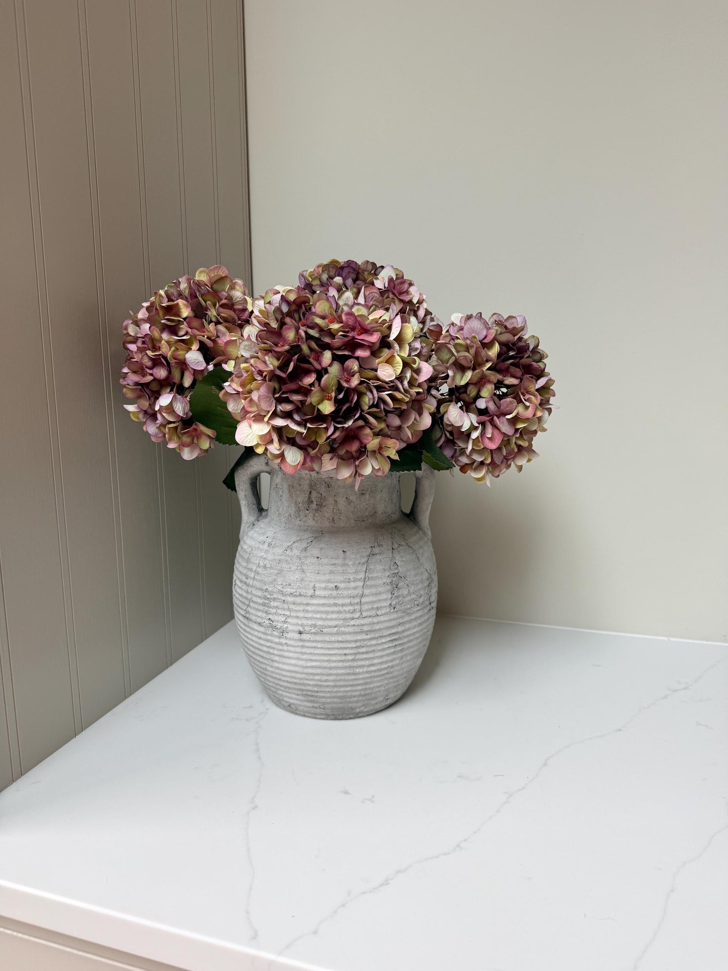 Autumn Burgundy Artificial Hydrangea Stems