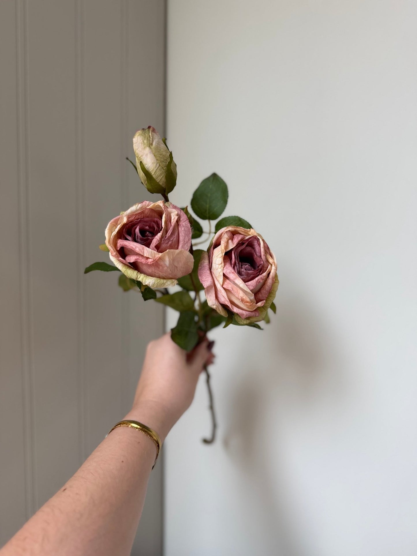 Dried Look Dusky Pink Rose Sprays - NalaWillowCo