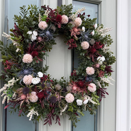 Extra Large 60cm Handmade Meadow Wildflower Wreath - NalaWillowCo