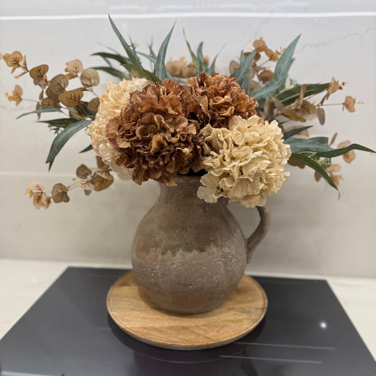 Lou - Cappuccino & Blush Hydrangea Arrangement - NalaWillowCo