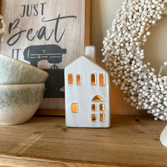 Mini Ceramic House Tealight Holder - NalaWillowCo