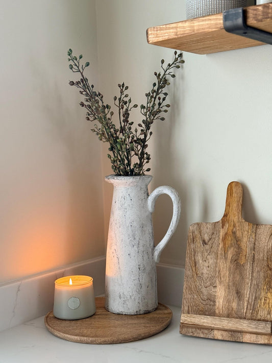 Round Mango Wood Decorative Tray | Natural Wooden Centrepiece - NalaWillowCo