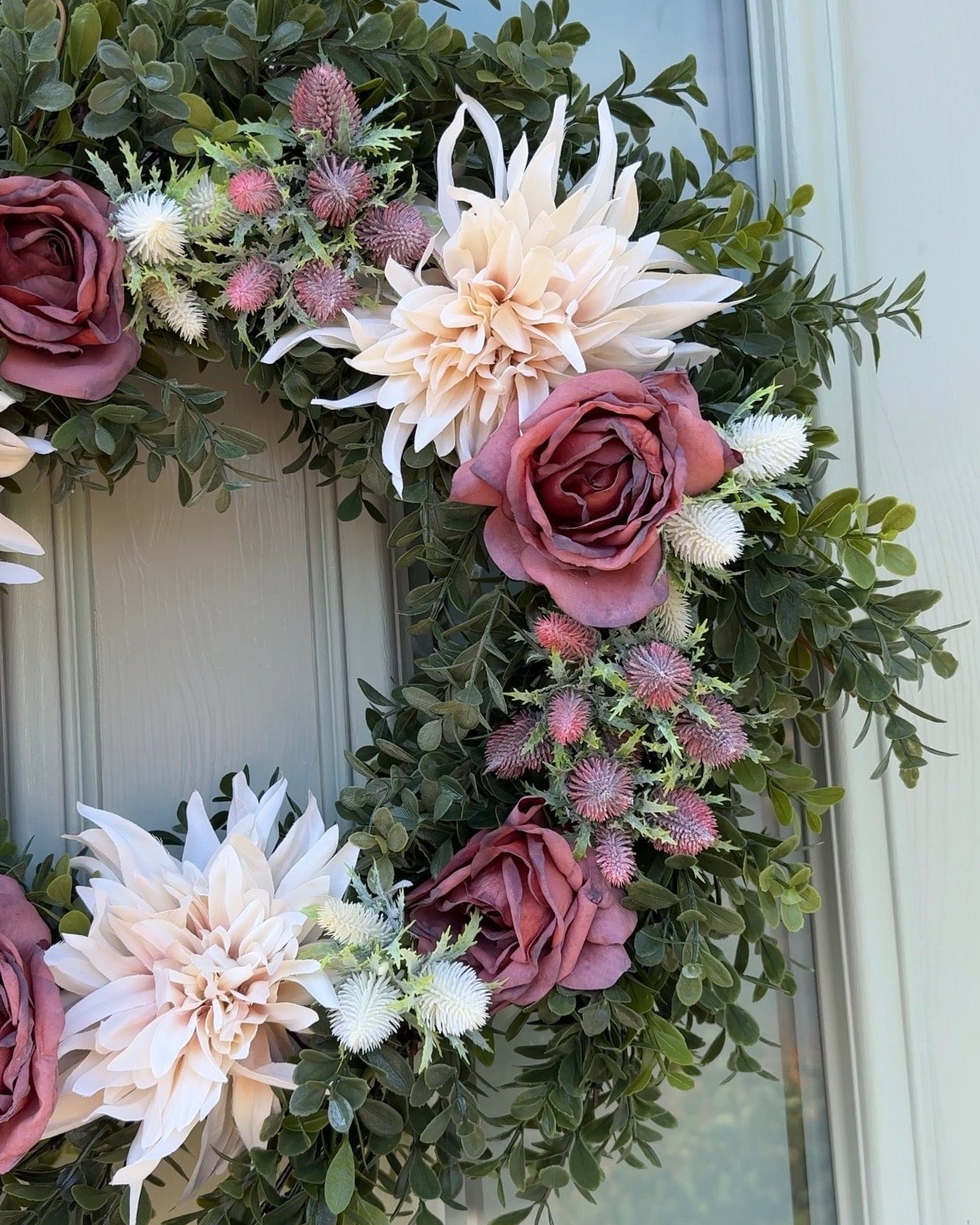 Extra Large 60cm Handmade Dusky Pink Peony & Dahlia Wreath