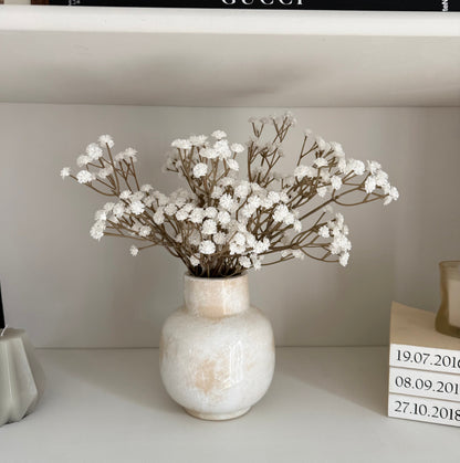 Marbled Ceramic Vase with White Gyp