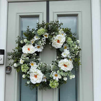 Extra Large 60cm Handmade Summer White Daisy Wreath