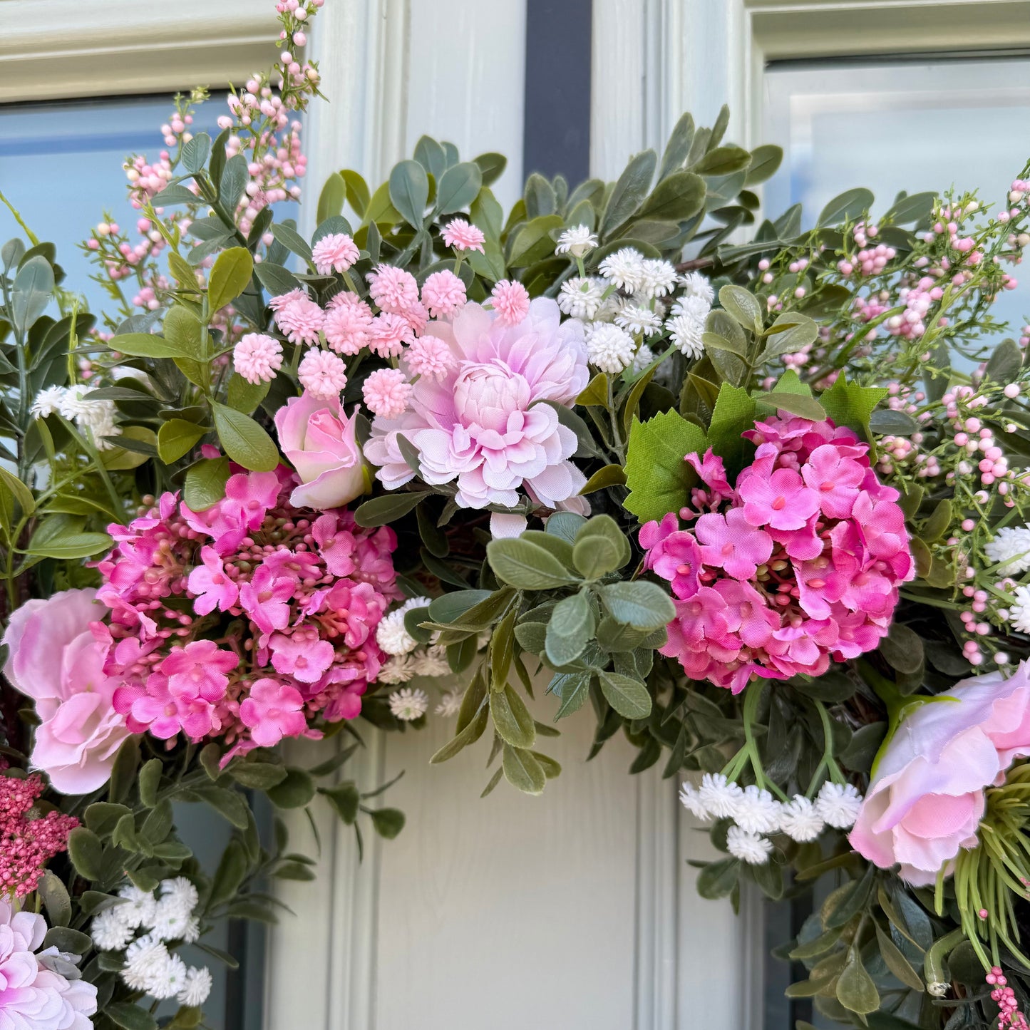 Extra Large 60cm Handmade Summer Garden Pink Wreath