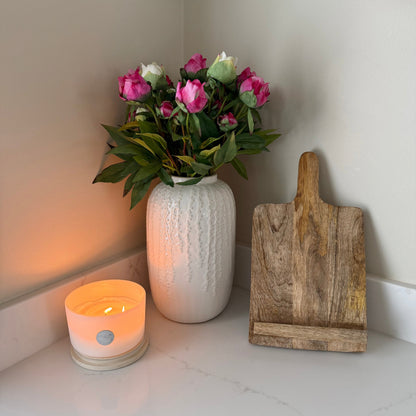 Luxury Real Touch Ivory & Pink Peony Buds