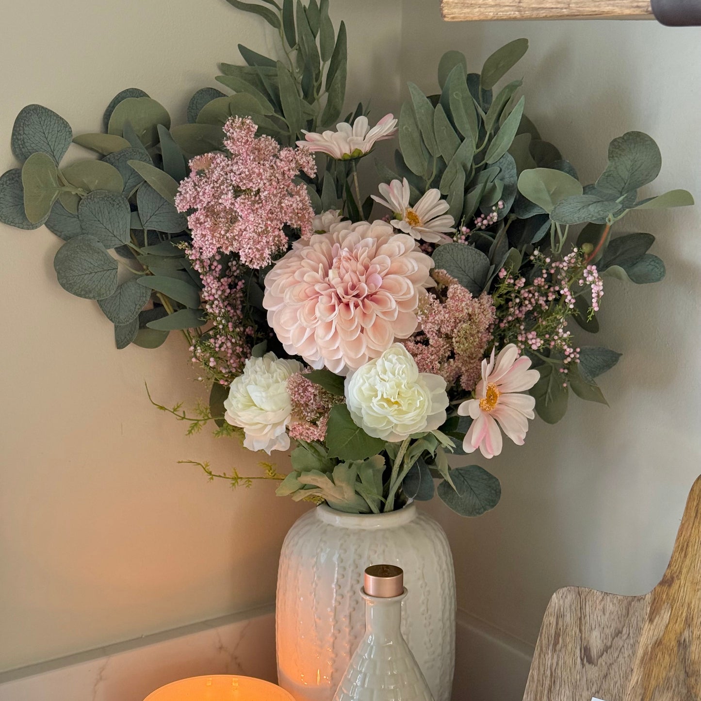 Blush Meadow Faux Flower Arrangement