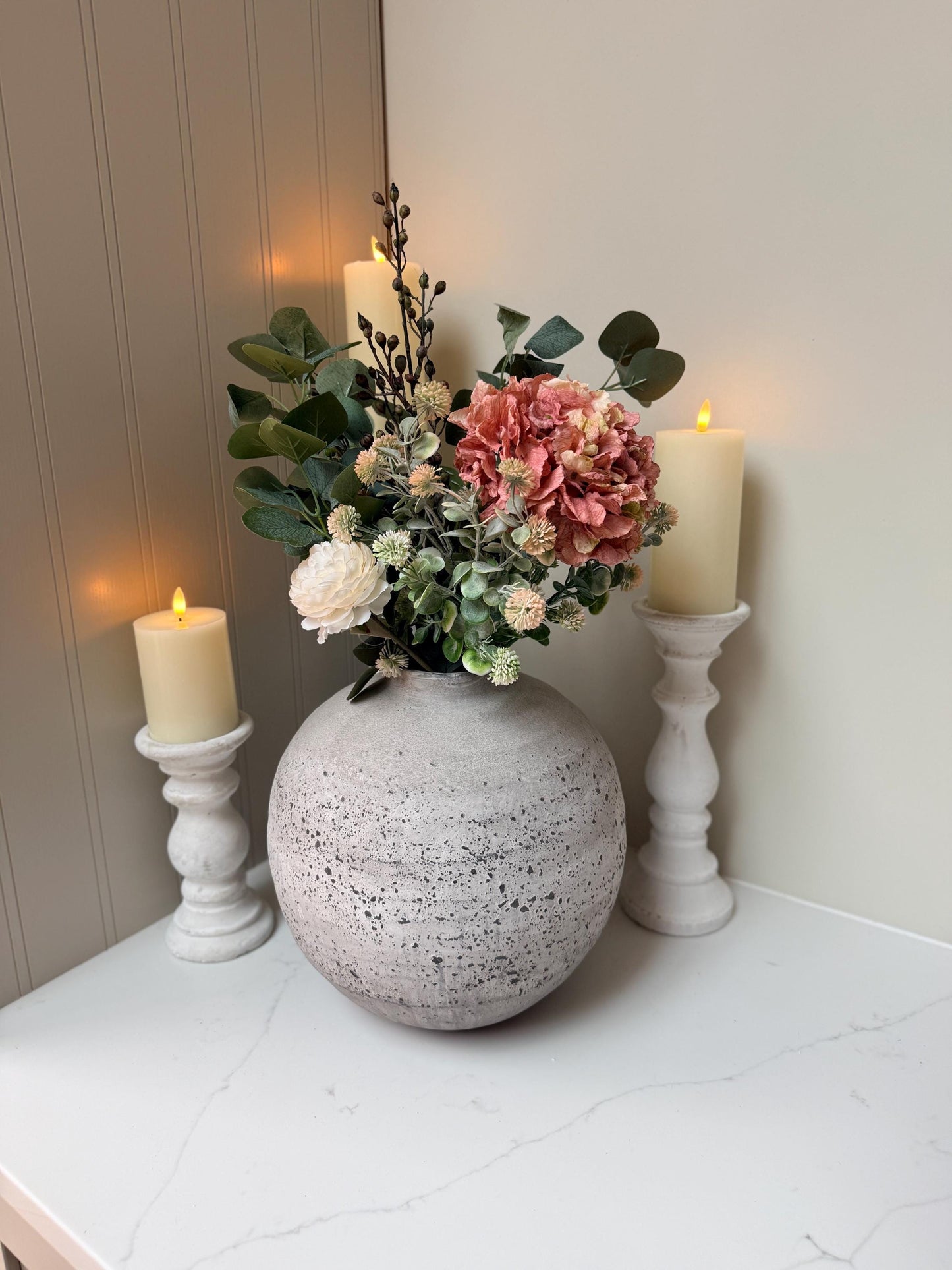 Mabel – Handmade Luxury Silk Autumn Floral Arrangement | Hydrangea, Ranunculus and Eucalyptus