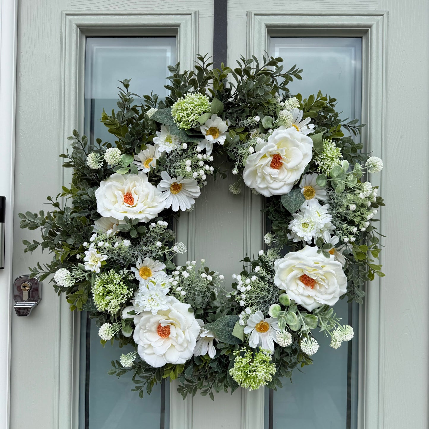 Extra Large 60cm Handmade Summer White Daisy Wreath