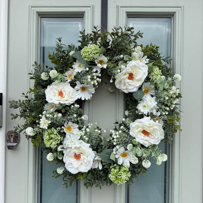 Extra Large 60cm Handmade Summer White Daisy Wreath