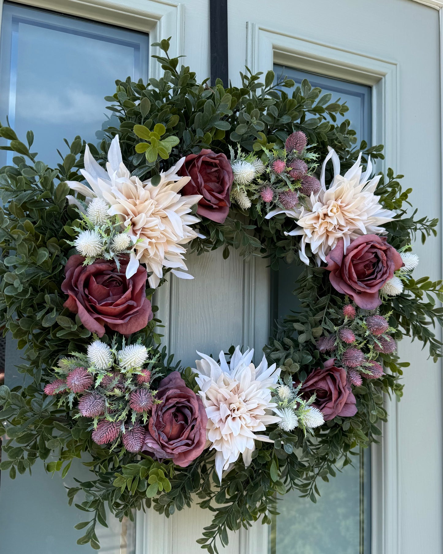Extra Large 60cm Handmade Dusky Pink Peony & Dahlia Wreath