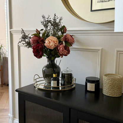 Isabella – Luxury Silk Autumn Floral Arrangement | Blush & Burgundy Peonies
