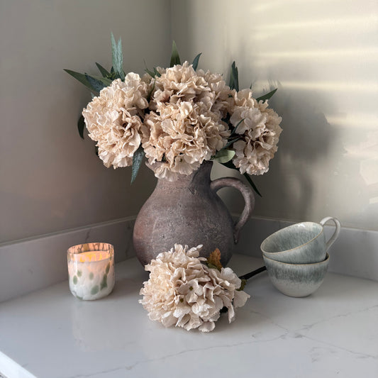 Nude Hydrangea & Eucalyptus Arrangement