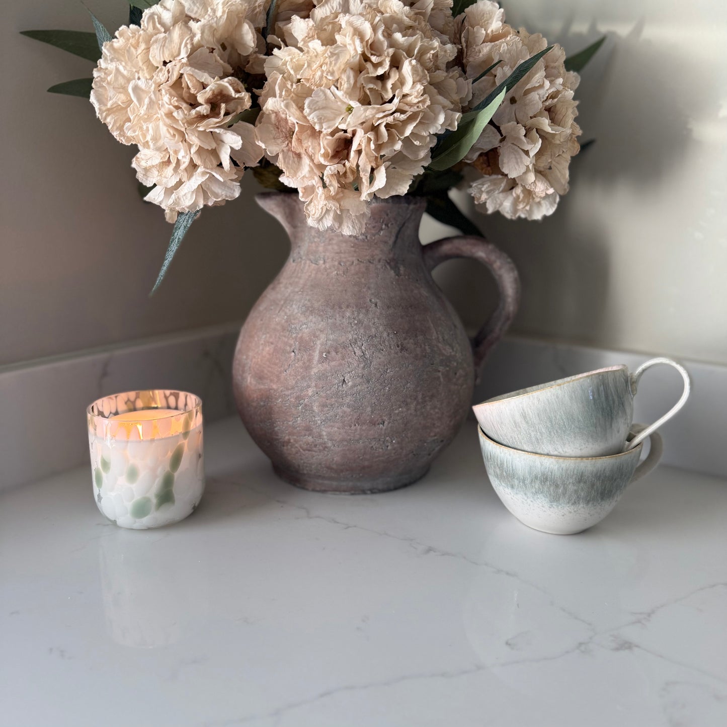 Nude Hydrangea & Eucalyptus Arrangement