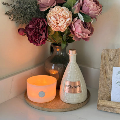 Isabella – Luxury Silk Autumn Floral Arrangement | Blush & Burgundy Peonies