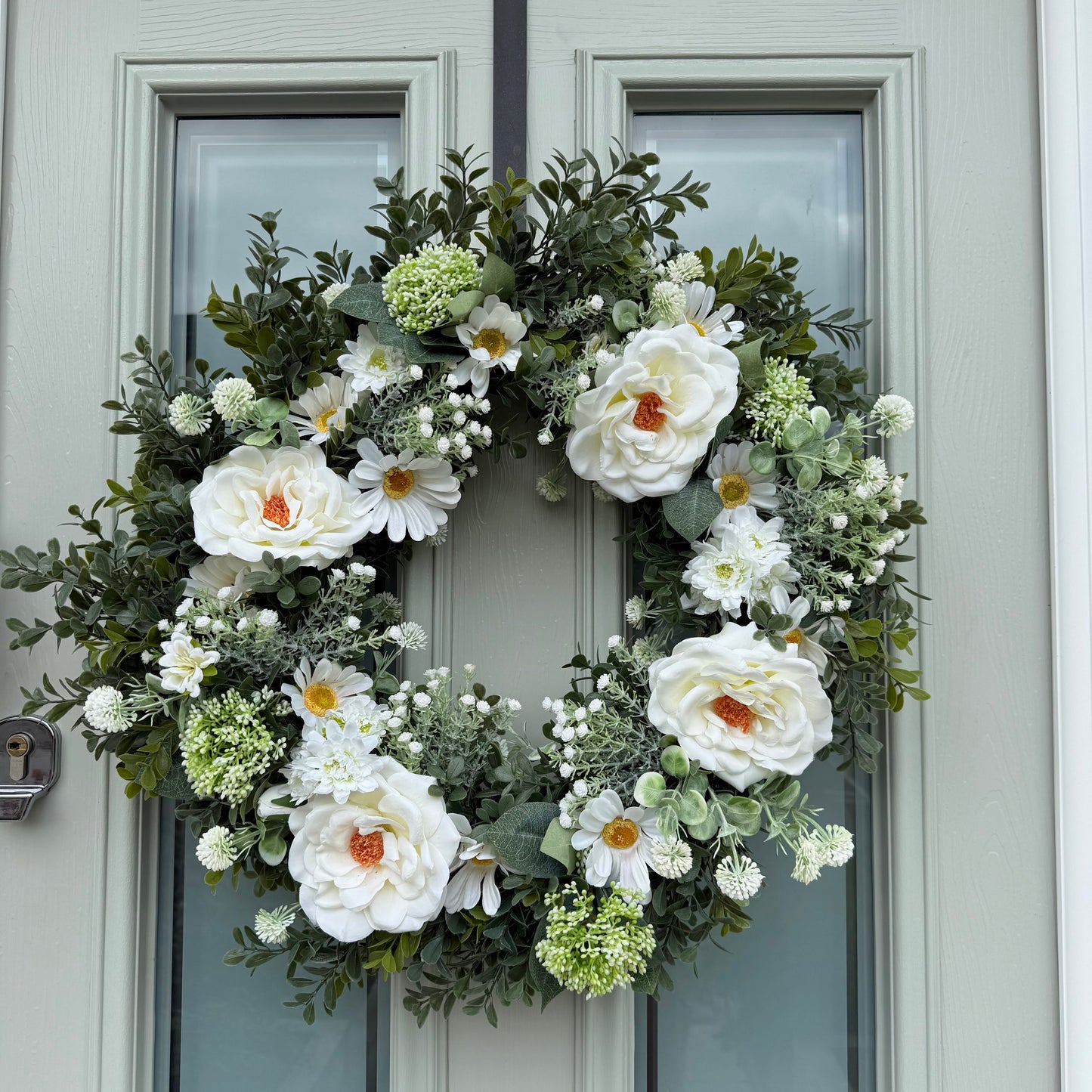 Extra Large 60cm Handmade Summer White Daisy Wreath