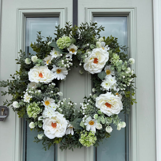 Extra Large 60cm Handmade Summer White Daisy Wreath