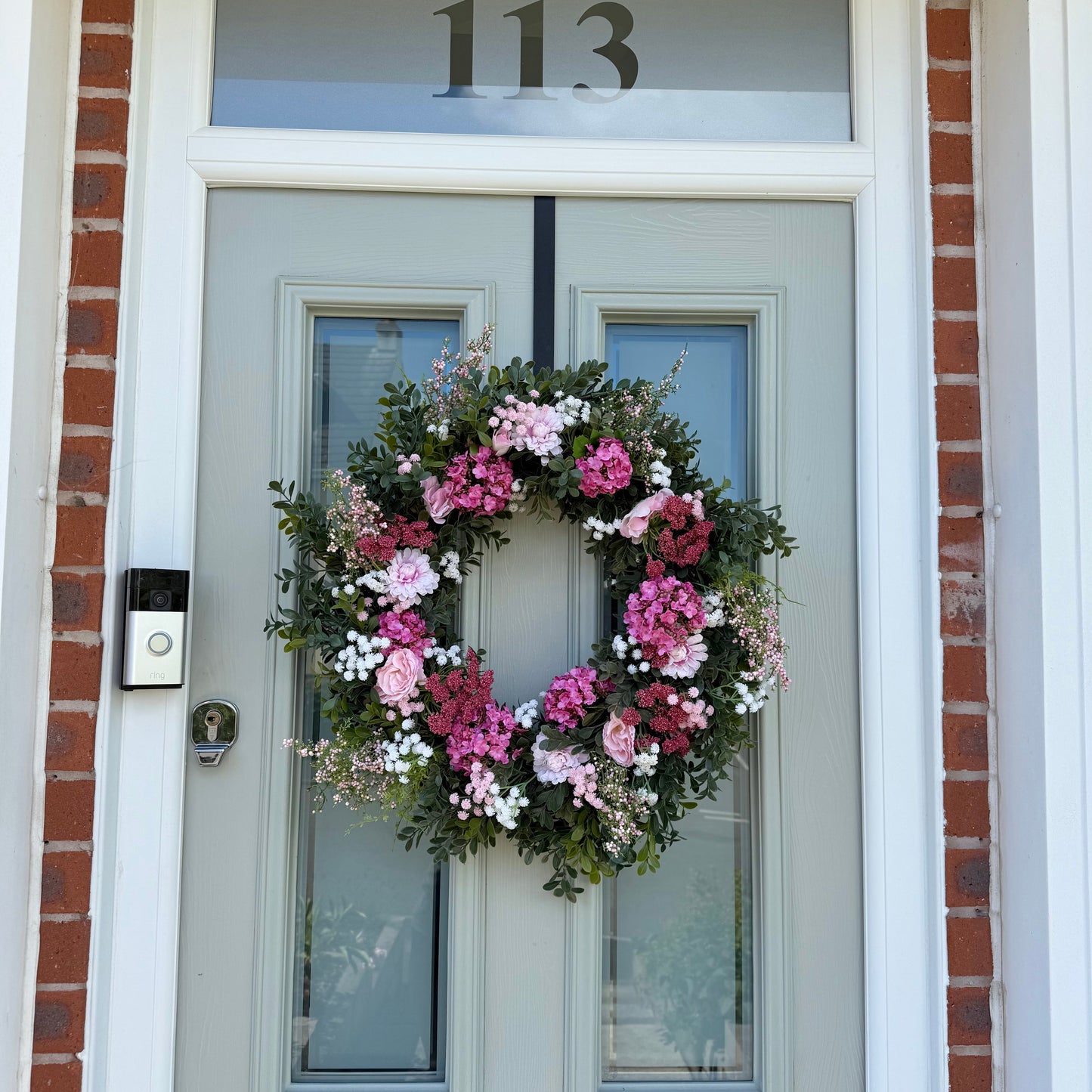 Extra Large 60cm Handmade Summer Garden Pink Wreath