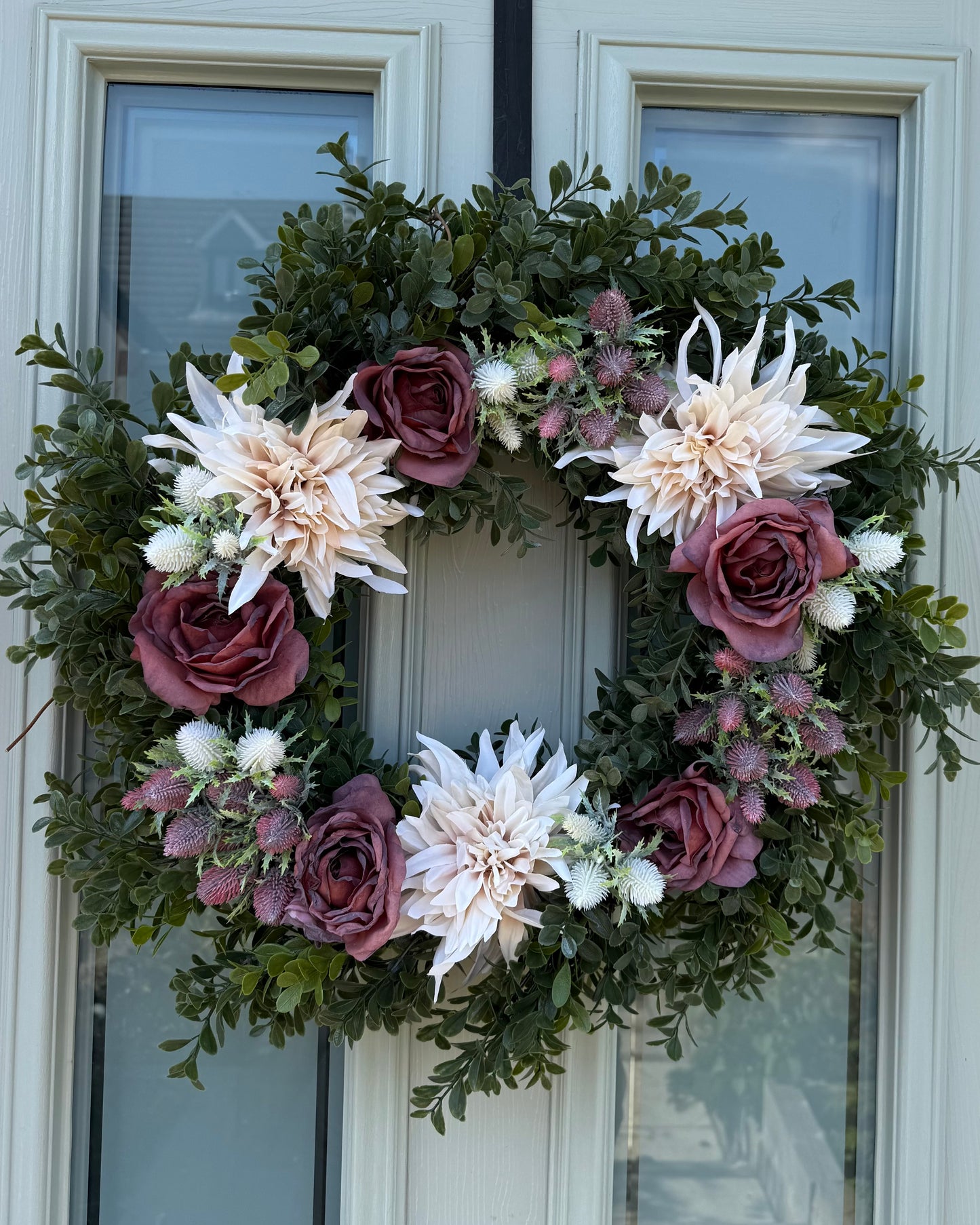 Extra Large 60cm Handmade Dusky Pink Peony & Dahlia Wreath