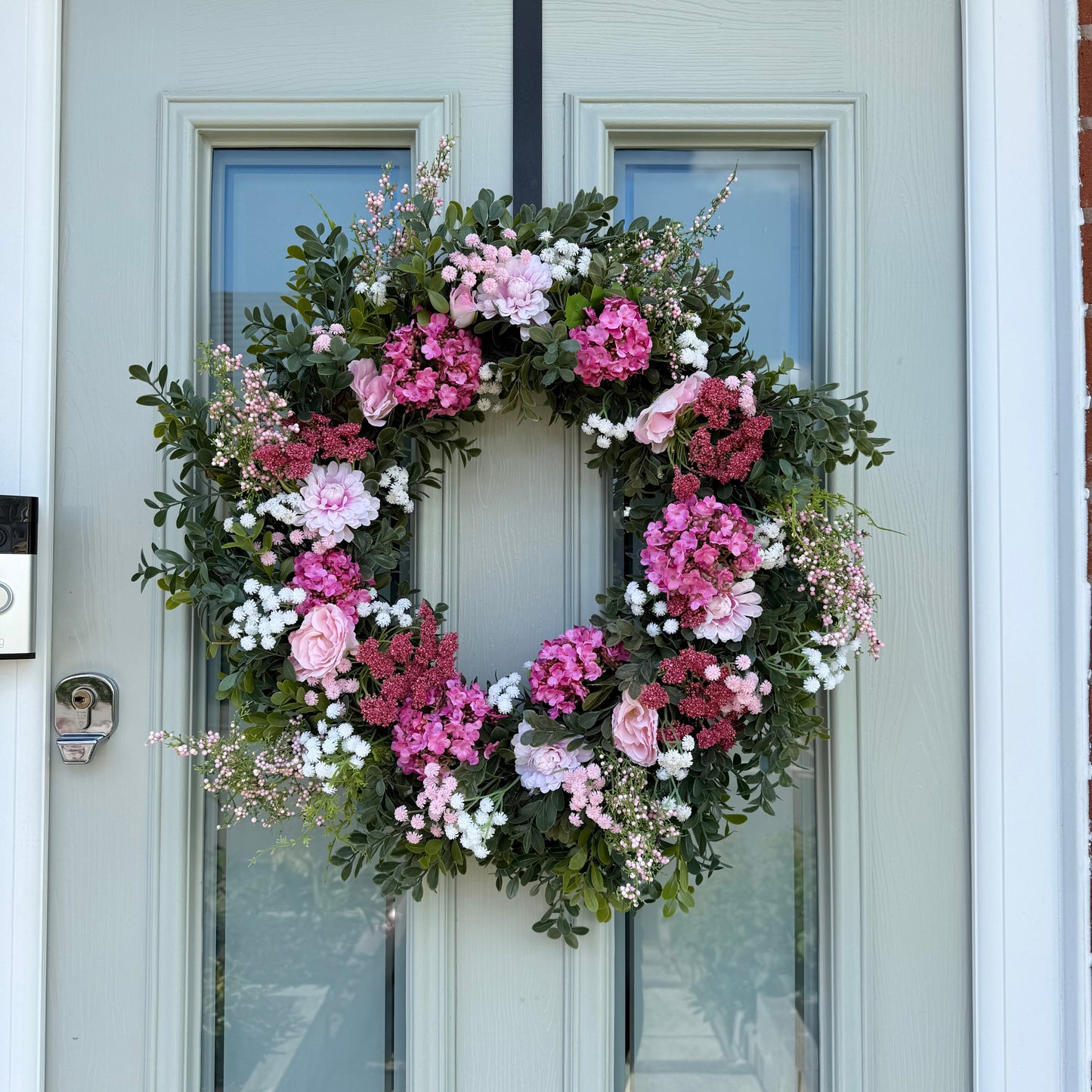 Extra Large 60cm Handmade Summer Garden Pink Wreath