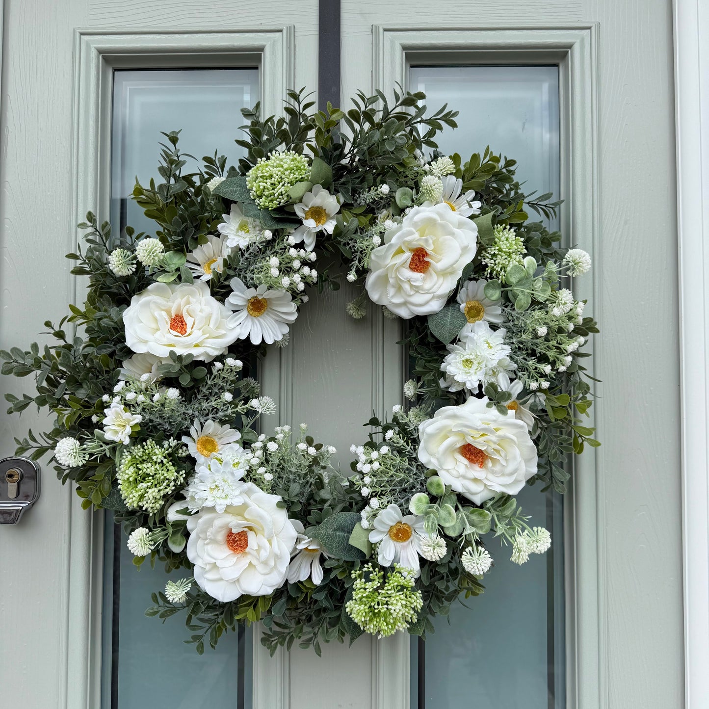 Extra Large 60cm Handmade Summer White Daisy Wreath