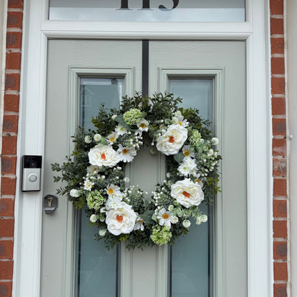 Extra Large 60cm Handmade Summer White Daisy Wreath