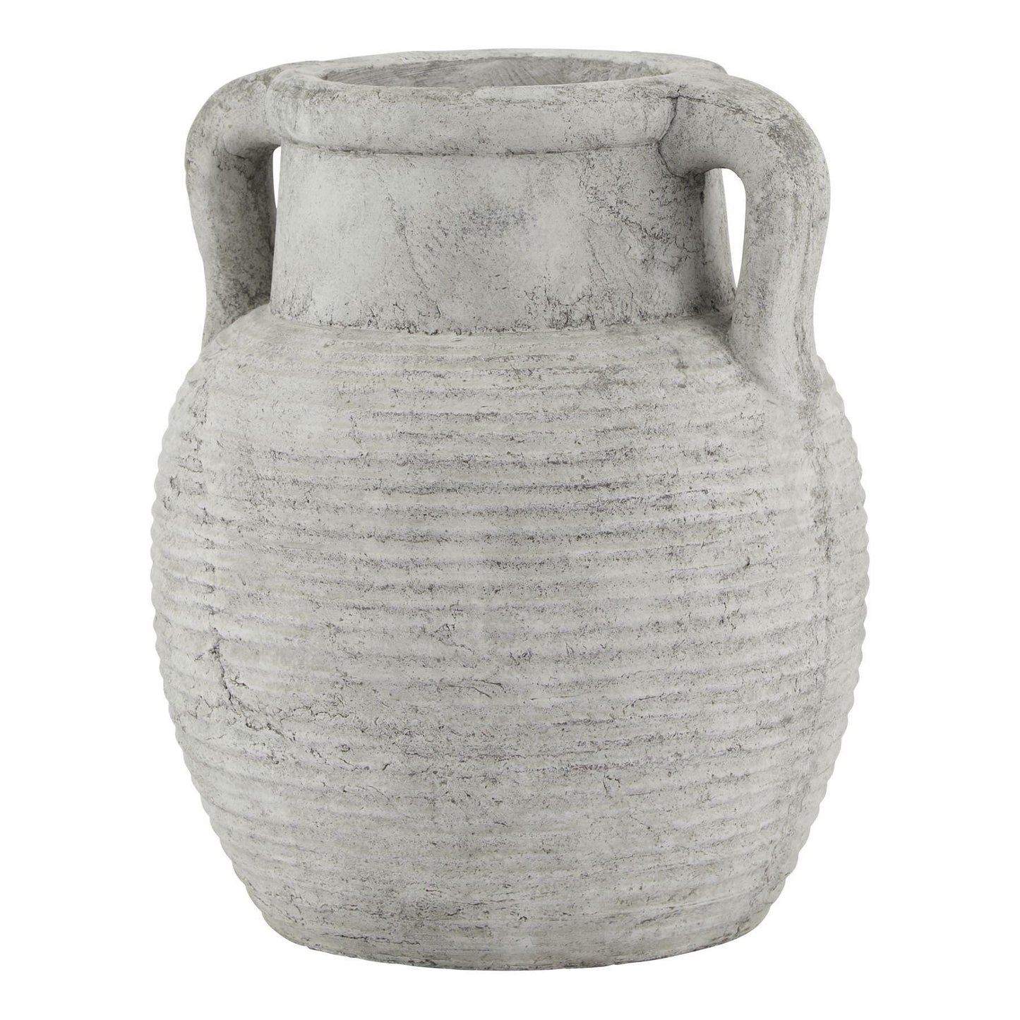 Athena Stone Amphora Pot – Rustic Stone Effect Decorative Vase with Handles - NalaWillowCo