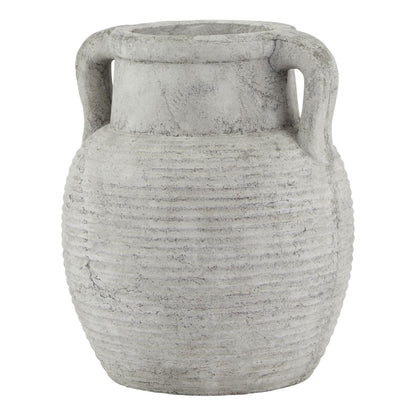 Athena Stone Amphora Pot – Rustic Stone Effect Decorative Vase with Handles - NalaWillowCo