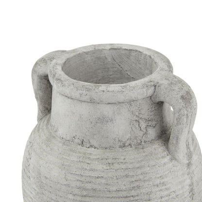 Athena Stone Amphora Pot – Rustic Stone Effect Decorative Vase with Handles - NalaWillowCo