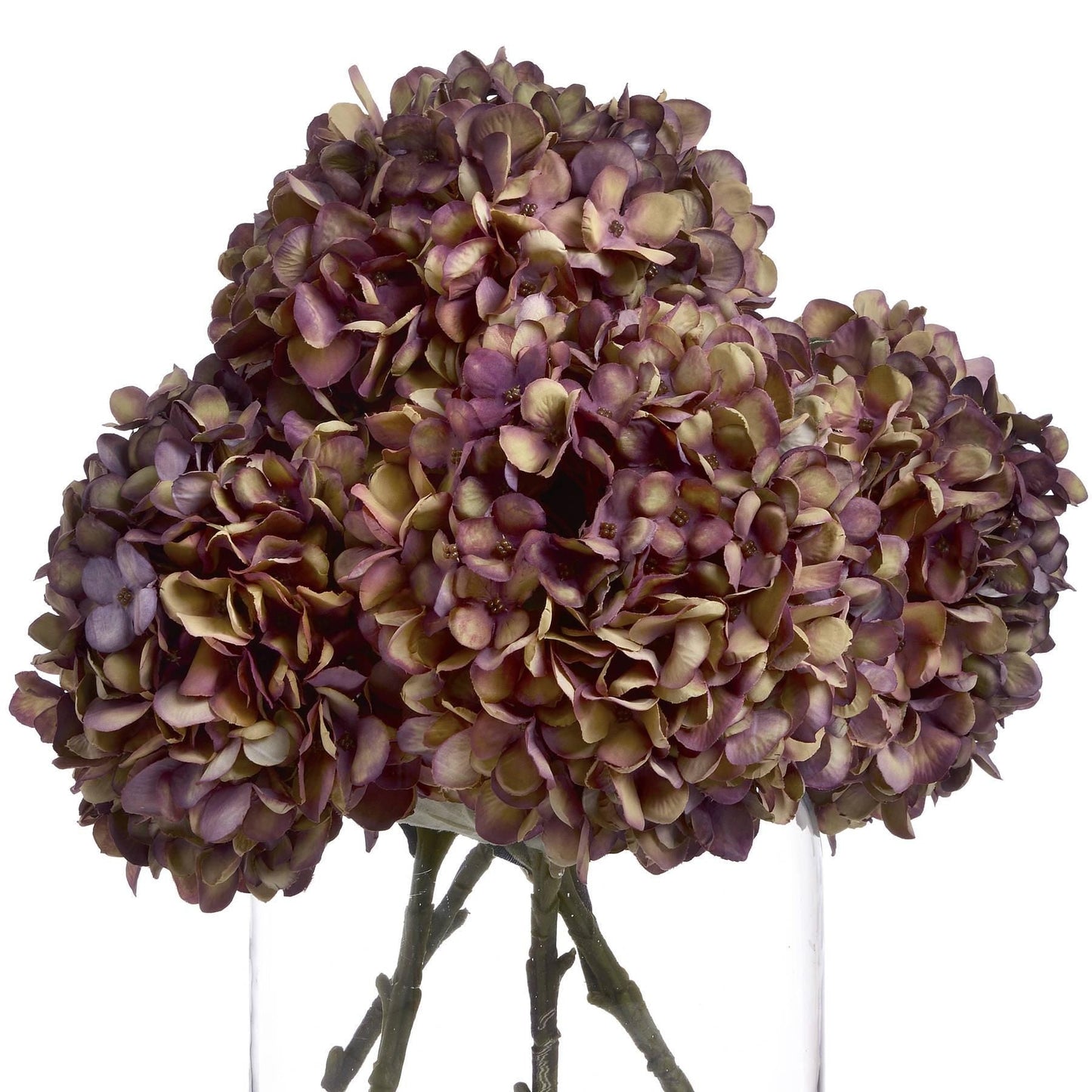 Autumn Burgundy Artificial Hydrangea Stems - NalaWillowCo