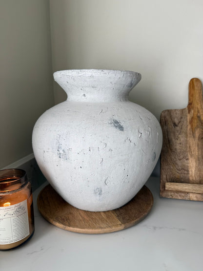 Darcy Large Antique White Vase - NalaWillowCo