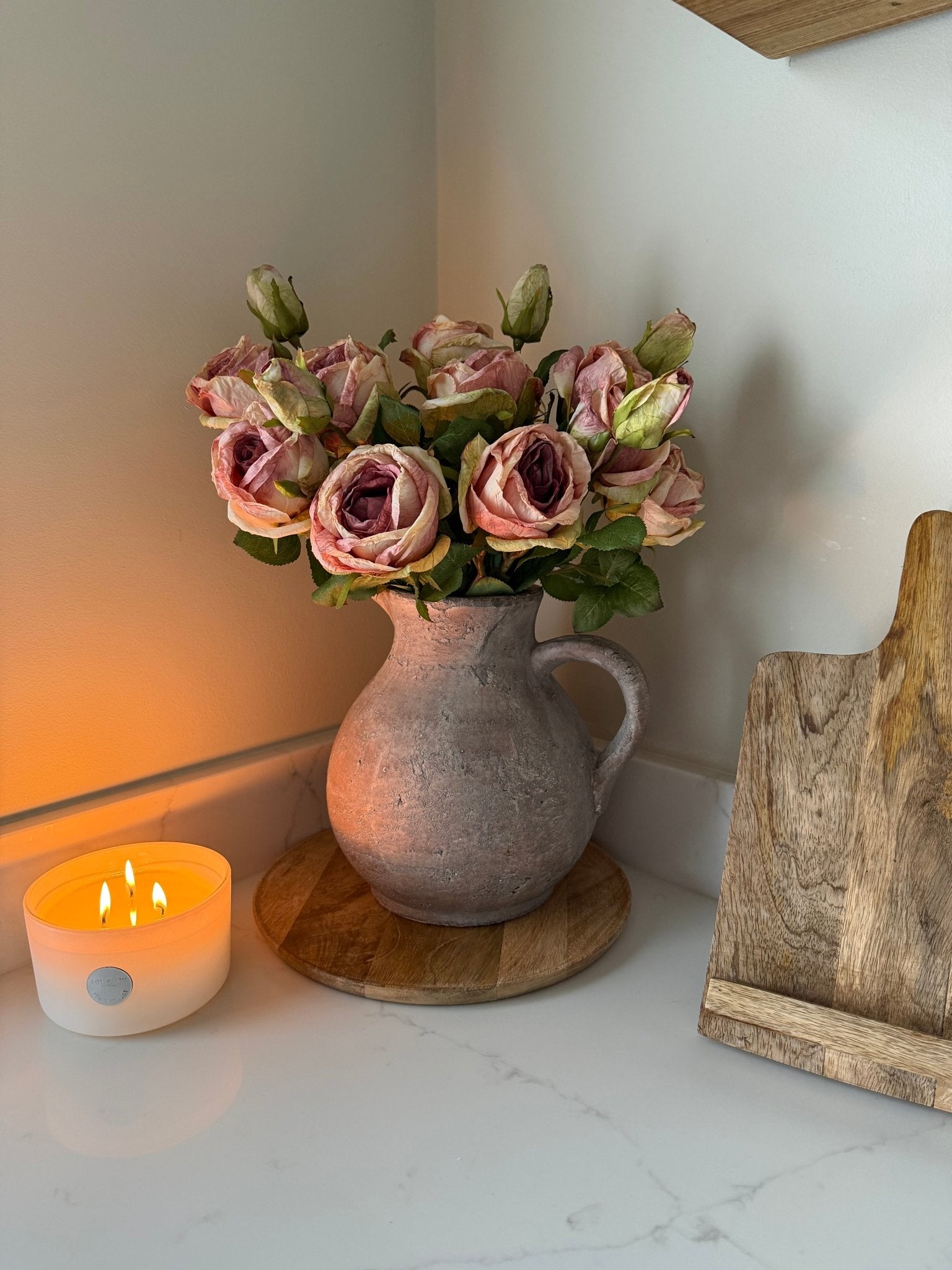 Dried Look Dusky Pink Rose Sprays - NalaWillowCo