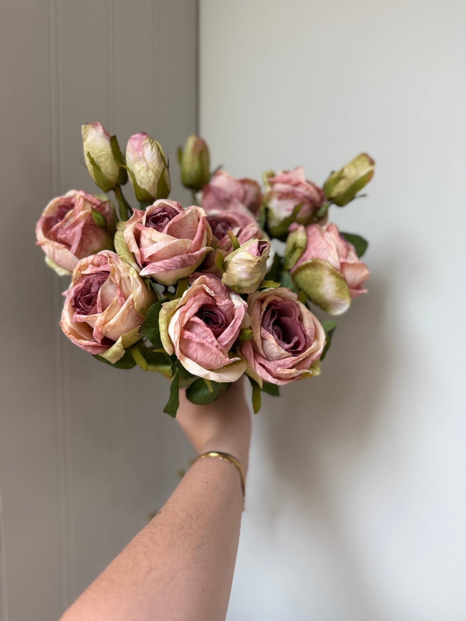 Dried Look Dusky Pink Rose Sprays - NalaWillowCo