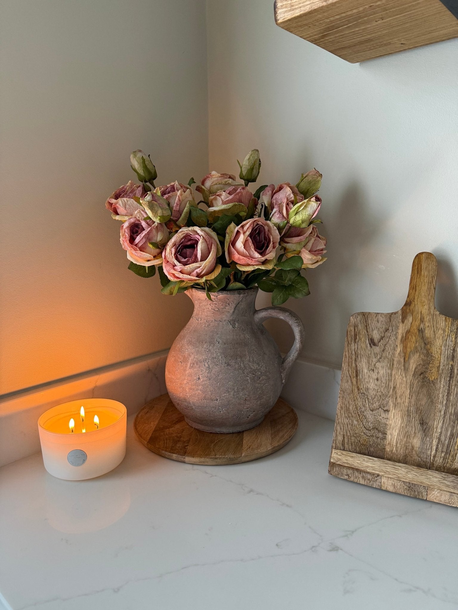 Dried Look Dusky Pink Rose Sprays - NalaWillowCo