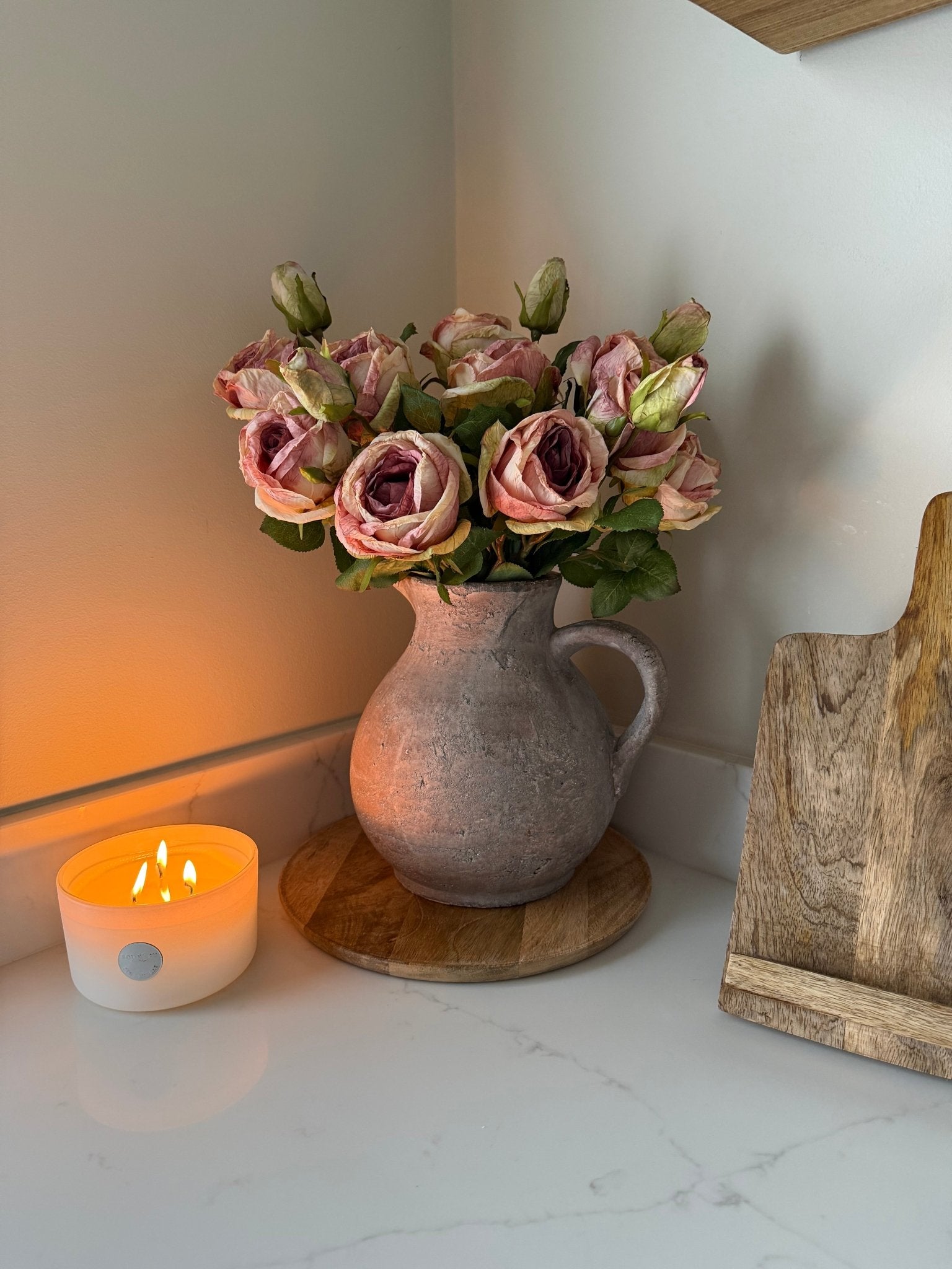 Dried Look Dusky Pink Rose Sprays - NalaWillowCo