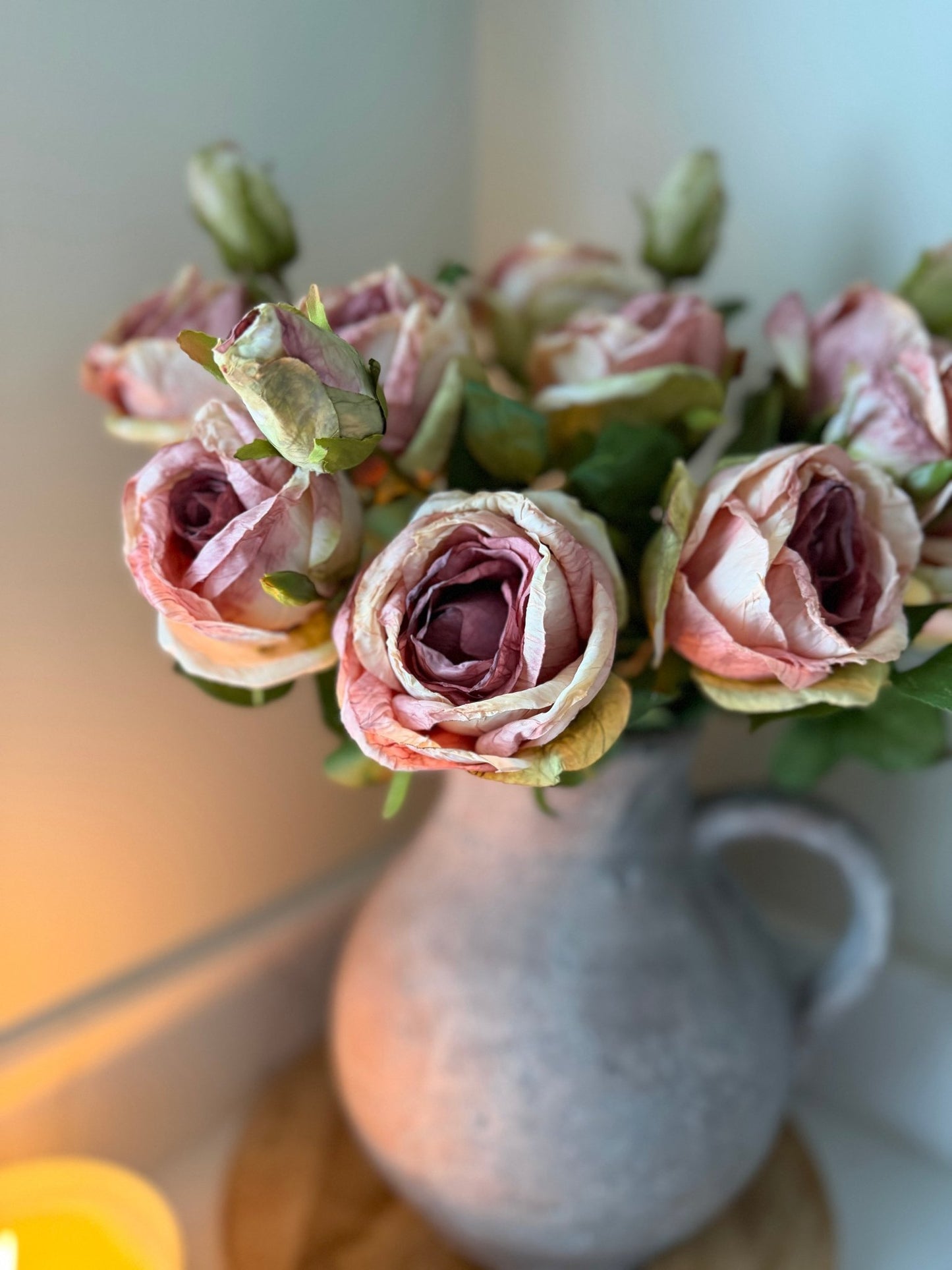 Dried Look Dusky Pink Rose Sprays - NalaWillowCo