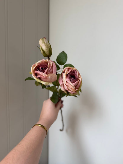 Dried Look Dusky Pink Rose Sprays - NalaWillowCo